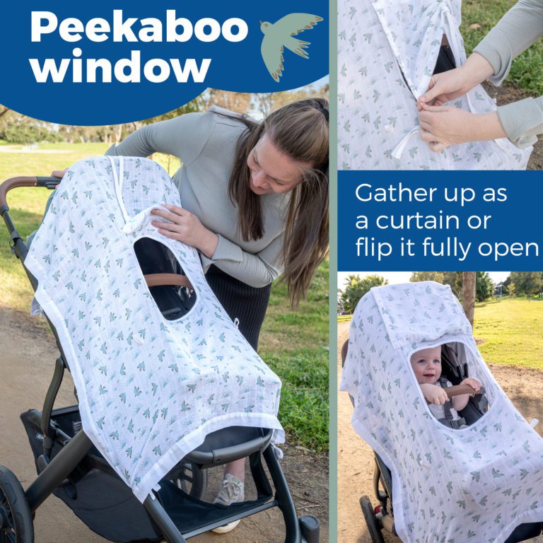 stroller cover car seat peekaboo window curtain